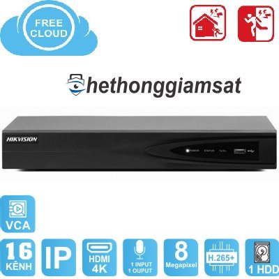 Đầu Ghi NVR 16 kênh HIKVISION DS-7616NI-K1(B) 8MP Đầu Ghi NVR 16 kênh HIKVISION DS-7616NI-K1(B) 8MP