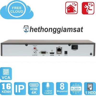 Đầu Ghi NVR 16 kênh HIKVISION DS-7616NI-K1(B) 8MP Đầu Ghi NVR 16 kênh HIKVISION DS-7616NI-K1(B) 8MP
