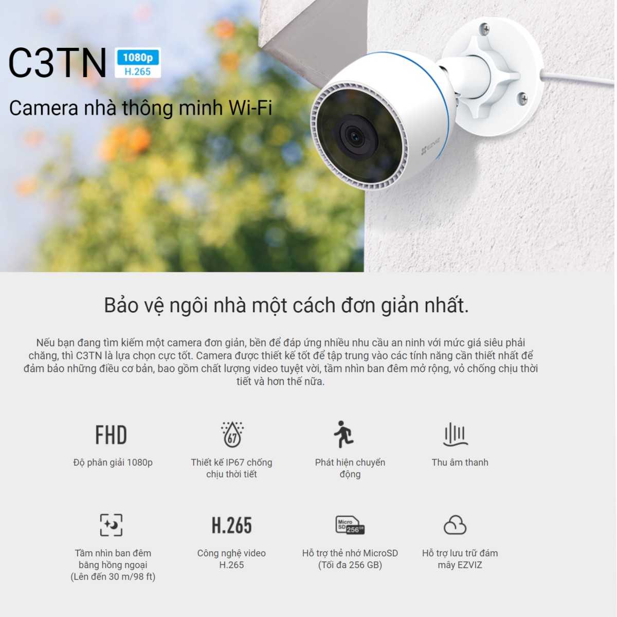 Camera Wifi Ngoài Trời EZVIZ C3TN Lite 2Mp 1080P Full HD Camera Wifi Ngoài Trời EZVIZ C3TN Lite 2Mp 1080P Full HD