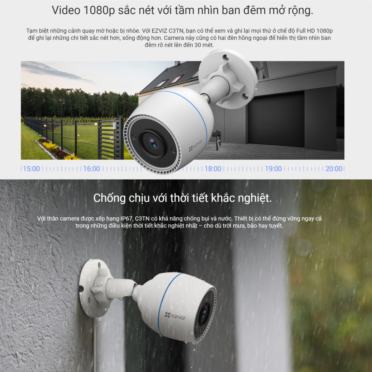 Camera Wifi Ngoài Trời EZVIZ C3TN Lite hỗ trợ độ phân giải 2Mp 1080P Full HD Camera Wifi Ngoài Trời EZVIZ C3TN Lite hỗ trợ độ phân giải 2Mp 1080P Full HD