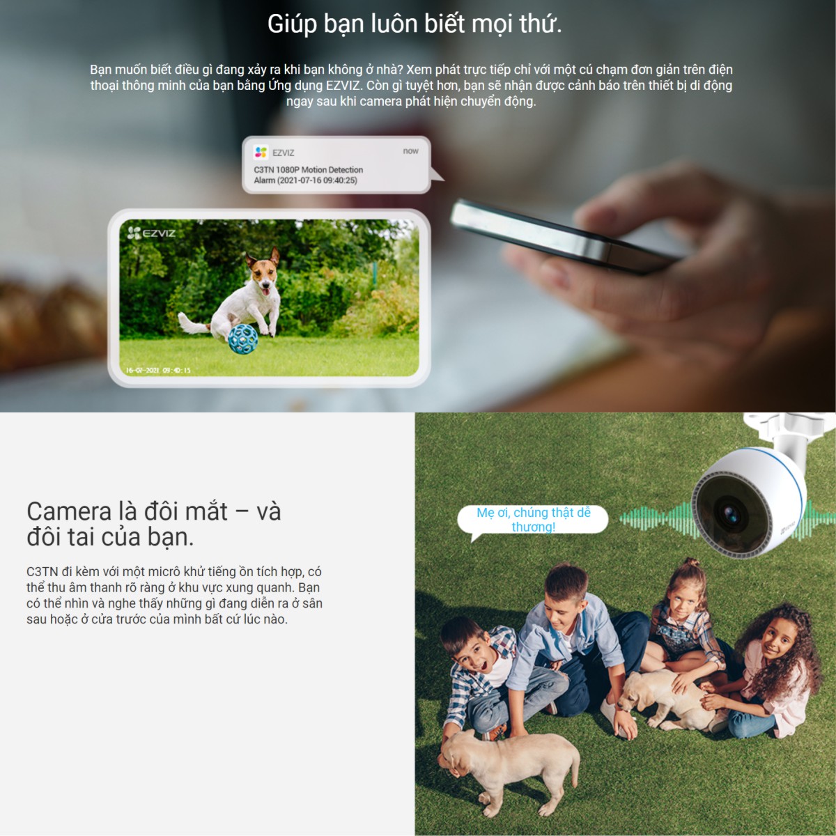 Camera Wifi Ngoài Trời EZVIZ C3TN Lite 2Mp 1080P Full HD hỗ trợ mic ghi âm Camera Wifi Ngoài Trời EZVIZ C3TN Lite 2Mp 1080P Full HD hỗ trợ mic ghi âm