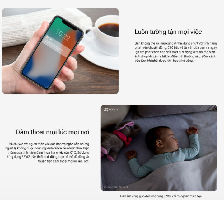 Camera IP Wifi EZVIZ C1C 720P tích hợp tính năng phát hiện chuyển động giám sát thông minh Camera IP Wifi EZVIZ C1C 720P tích hợp tính năng phát hiện chuyển động giám sát thông minh