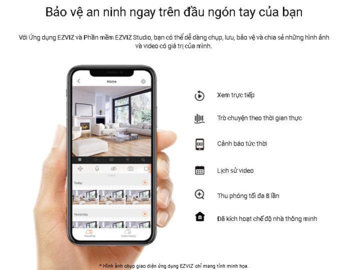 Camera IP Wifi EZVIZ C1C 720P, hỗ trợ hệ điều hành thông minh Camera IP Wifi EZVIZ C1C 720P, hỗ trợ hệ điều hành thông minh