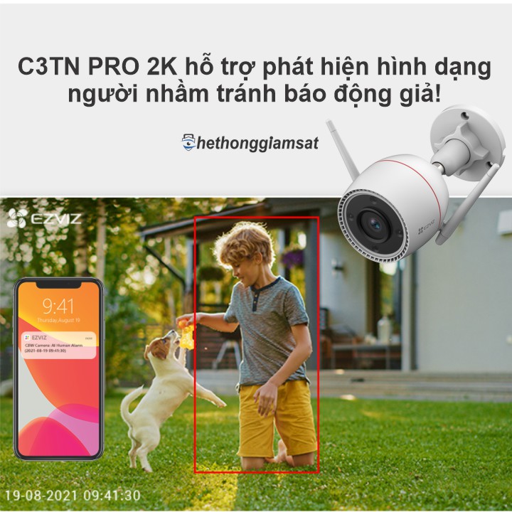 Camera Wifi EZVIZ C3TN PRO 3Mpx có hỗ trợ thêm công nghệ AI