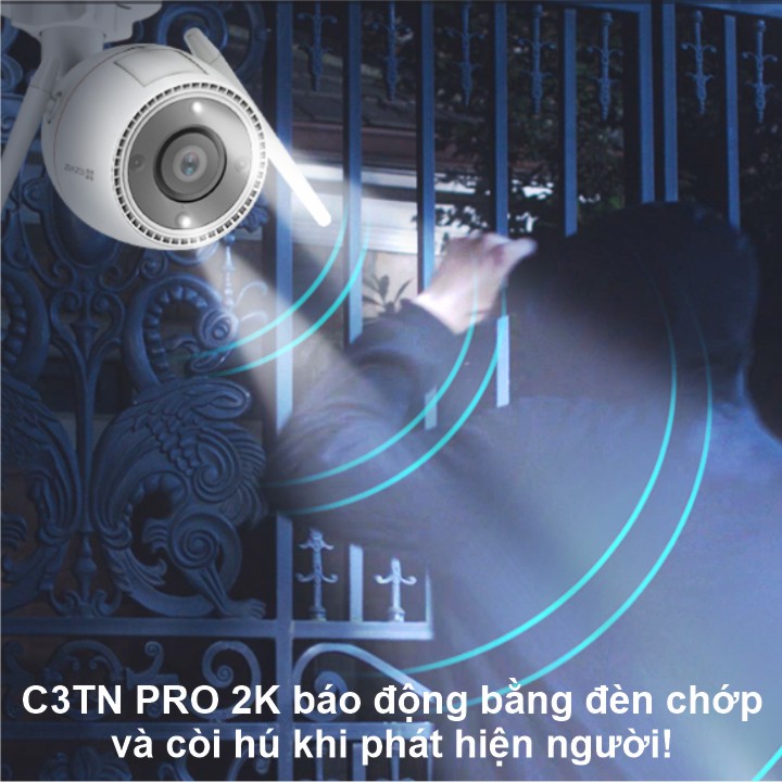 Camera Wifi Ngoài Trời EZVIZ C3TN PRO 3Mpx 2K AI hỗ trợ phòng vệ chủ động