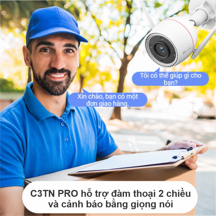 Camera Wifi Ngoài Trời EZVIZ C3TN PRO 3Mpx 2K AI hỗ trợ đàm thoại 2 chiều