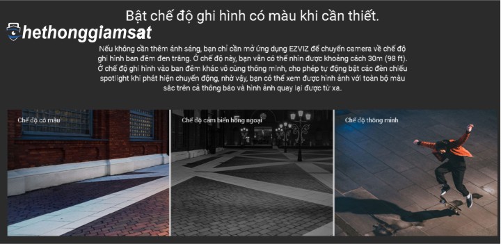 Camera IP Wifi Thân EZVIZ C3W Color Night Vision 1080P Bật chế độ ghi hình có màu khi cần thiết