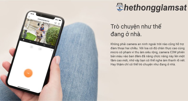 Camera IP Wifi Thân EZVIZ C3W Color Night Vision 1080P bạn có thể trò chuyện 2 chiều