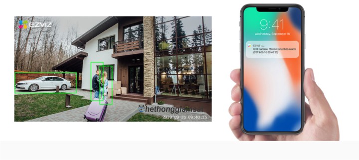 Camera IP Wifi Ngoài Trời EZVIZ C3X 1080P với công nghệ AI tiên tiến có khả năng phân biệt người và oto