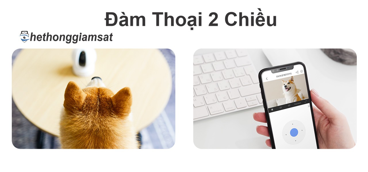 Camera Ezviz C6CN H.265 tích hợp sẳn micro thu âm và loa với chất lượng HiFi kết hợp với các thuật toán khử nhiễu chuyên nghiệp