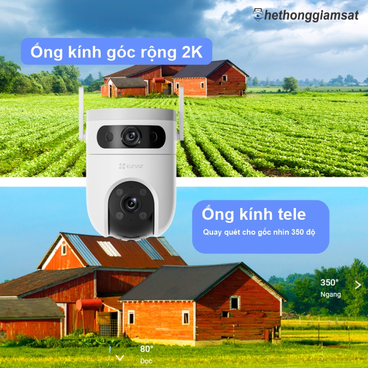 Camera Wifi Ngoài Trời EZVIZ H9C 3MP hỗ trợ 2 ống kính gốc rộng và cận cảnh cho tầm quan sát rộng Camera Wifi Ngoài Trời EZVIZ H9C 3MP hỗ trợ 2 ống kính gốc rộng và cận cảnh cho tầm quan sát rộng