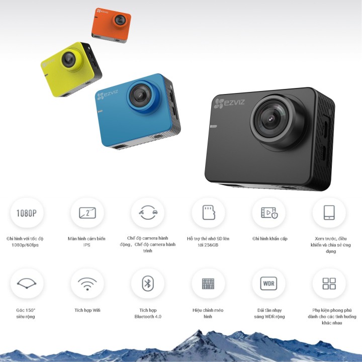 Camera EZVIZ S2 là Camera hành trình thể thao chuyên dụng với nhiều tính năng Camera EZVIZ S2 là Camera hành trình thể thao chuyên dụng với nhiều tính năng