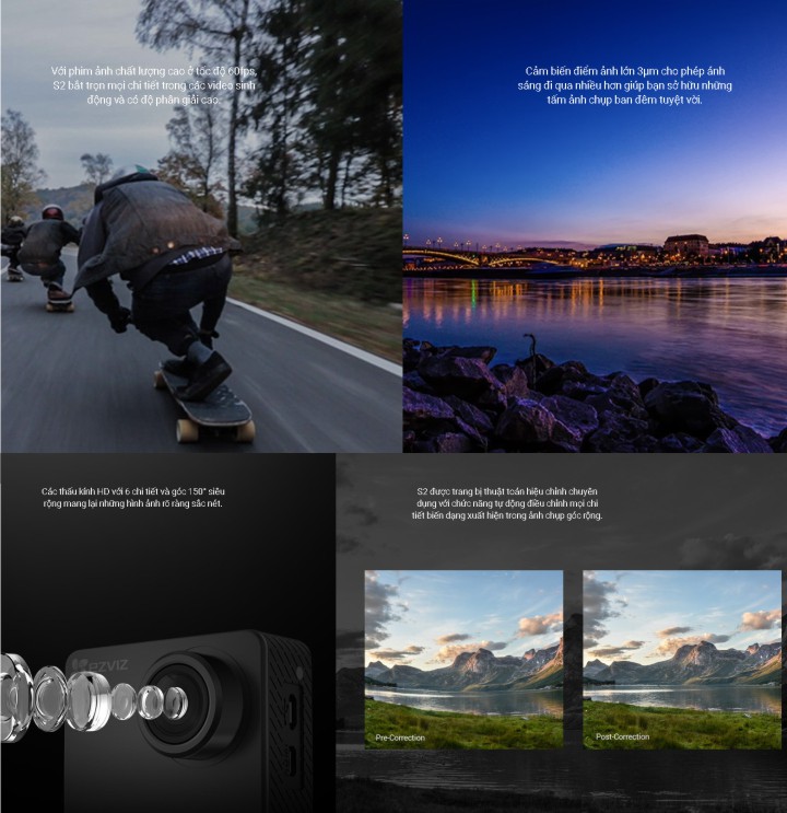 Camera EZVIZ S2 là Camera hành trình thể thao chuyên dụng cho hình ảnh sắt nét Camera EZVIZ S2 là Camera hành trình thể thao chuyên dụng cho hình ảnh sắt nét