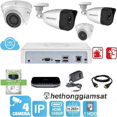 Trọn Bộ 4 Camera IP Hikvision 2MP Trọn Bộ 4 Camera IP Hikvision 2MP