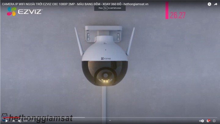video đánh giá Camera IP Wifi Ngoài Trời EZVIZ C8C 1080P 2MP - Màu Bang Đêm - Xoay 360 Độ
video đánh giá Camera IP Wifi Ngoài Trời EZVIZ C8C 1080P 2MP - Màu Bang Đêm - Xoay 360 Độ