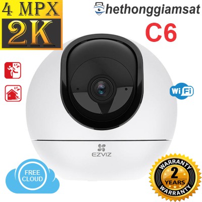 Camera Wifi EZVIZ C6 4MP 2K+, AI, Chống ngược sáng, Xoay 360 Độ, Phát hiện động vật, tiếng khóc