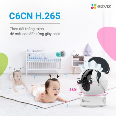 Camera Wifi Xoay EZVIZ C6CN H.265 AI True-WDR 1080P 2Mpx