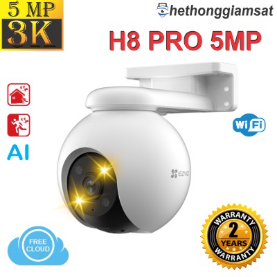 Camera Wifi Ngoài Trời EZVIZ H8 Pro 5MP 3K - Xoay 360 Độ - Đàm Thoại 2 Chiều