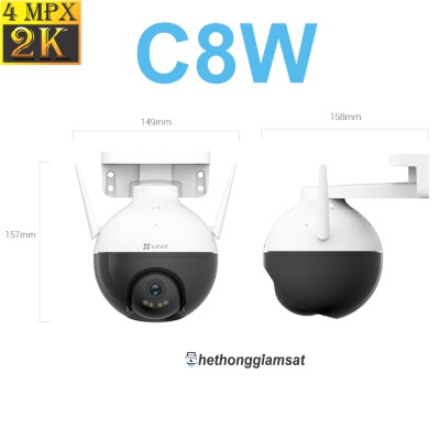 Camera IP Wifi Ngoài Trời EZVIZ C8W 2K 4MPx - Đàm Thoại 2 Chiều - Xoay 360 Độ