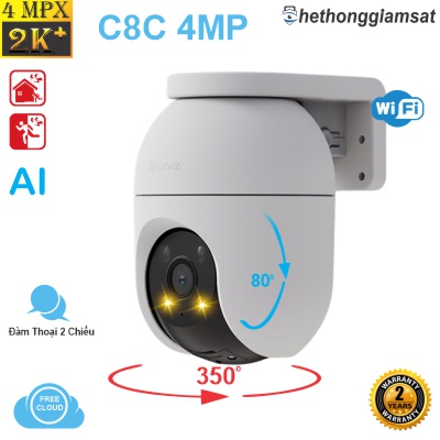 Camera Wifi Ngoài Trời EZVIZ C8C 4MP 2K+ - Đàm Thoại 2 Chiều - Xoay 360 Độ