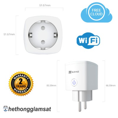Ổ cắm thông minh Wifi EZVIZ CS-T30-10B-EU (Theo dõi điện tiêu thụ)
