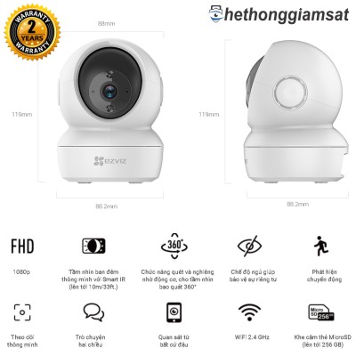 Camera IP Wifi Xoay EZVIZ C6N 1080P