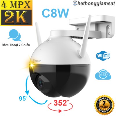 Camera IP Wifi Ngoài Trời EZVIZ C8W 2K 4MPx - Đàm Thoại 2 Chiều - Xoay 360 Độ