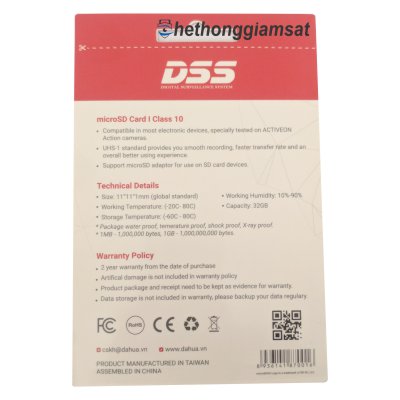 Thẻ Nhớ Camera MicroSD DSS 32GB Class 10