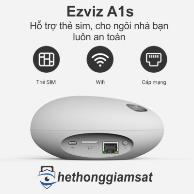 Ezviz A1S Điều Khiển Trung Tâm Báo Động Sử Dụng Sim Và Pin