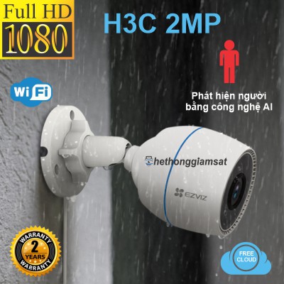 Camera Wifi Ngoài Trời EZVIZ H3C 2MP 1080P Full HD - IP 67 - AI