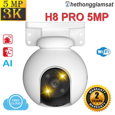 Camera Wifi Ngoài Trời EZVIZ H8 Pro 5MP 3K - Xoay 360 Độ - Đàm Thoại 2 Chiều