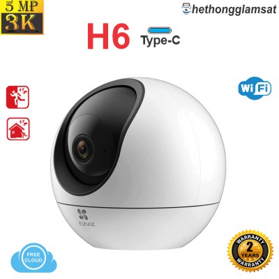 Camera Wifi EZVIZ H6 5MP 3K - Xoay 360 Độ - Đàm Thoại 2 Chiều