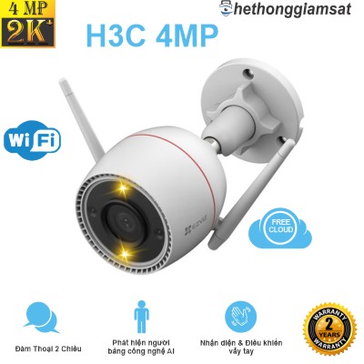 Camera Wifi Ngoài Trời EZVIZ H3C 4MP 2K+ - IP 67 - AI - Màu Bang Đêm - Đàm Thoại 2 Chiều