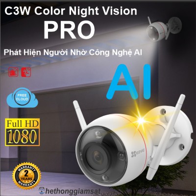 Camera IP Wifi Thân EZVIZ C3W Color Night Vision PRO AI 1080P 2MPX