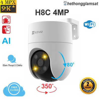 Camera Wifi Ngoài Trời EZVIZ H8C 4MP 2K+ - Đàm Thoại 2 Chiều - Xoay 360 Độ