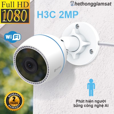 Camera Wifi Ngoài Trời EZVIZ H3C 2MP 1080P Full HD - IP 67 - AI