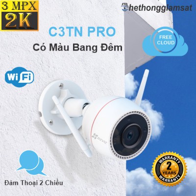Camera Wifi Ngoài Trời EZVIZ C3TN PRO 3Mpx 2K AI - Màu Bang Đêm - Đàm Thoại 2 Chiều