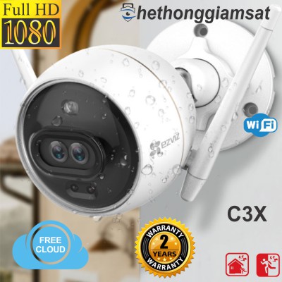 Camera IP Wifi Ngoài Trời EZVIZ C3X 1080P - Màu Ban Đêm - Camera Kép