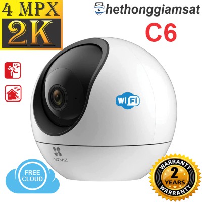 Camera Wifi EZVIZ C6 4MP 2K+, AI, Chống ngược sáng, Xoay 360 Độ, Phát hiện động vật, tiếng khóc