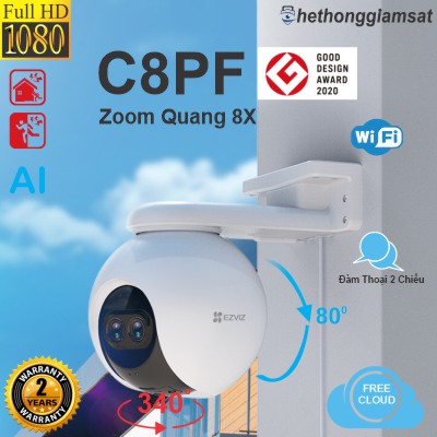 Camera Wifi Ngoài Trời EZVIZ C8PF 1080P 2MP - Zoom Quang 8X - Đàm Thoại 2 Chiều