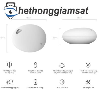 Ezviz A1S Điều Khiển Trung Tâm Báo Động Sử Dụng Sim Và Pin