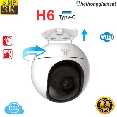 Camera Wifi EZVIZ H6 5MP 3K - Xoay 360 Độ - Đàm Thoại 2 Chiều