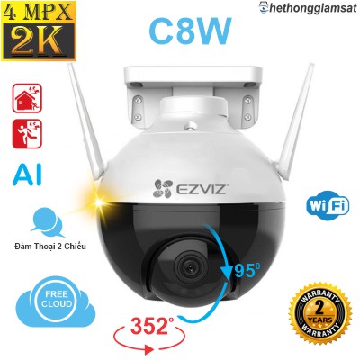 Camera IP Wifi Ngoài Trời EZVIZ C8W 2K 4MPx - Đàm Thoại 2 Chiều - Xoay 360 Độ
