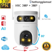 Camera Wifi Ngoài Trời EZVIZ H9C 3MP + 3MP - 2 Mắt Kép - Xoay 360 Độ - Đàm Thoại - Màu Bang Đêm