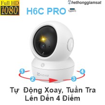 Camera Wifi EZVIZ H6C PRO 2MP Full HD 1080P - Xoay 360 Độ, Tự Động Xoay - Đàm Thoại 2 Chiều - Màu Bang Đêm - Chạm Để Gọi Điện